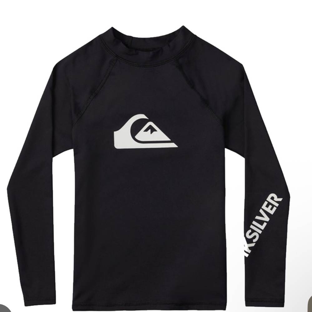 NWT Quiksilver All Time Long Sleeve Rash guard UPF 50 Swim Surf Summer Vacation